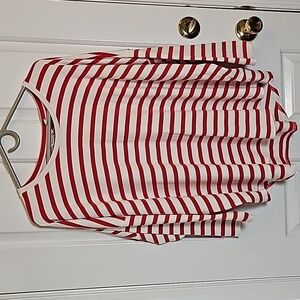 Vineyard Vines, striped drop shoulder top, Resort Red Stripe, size XXL